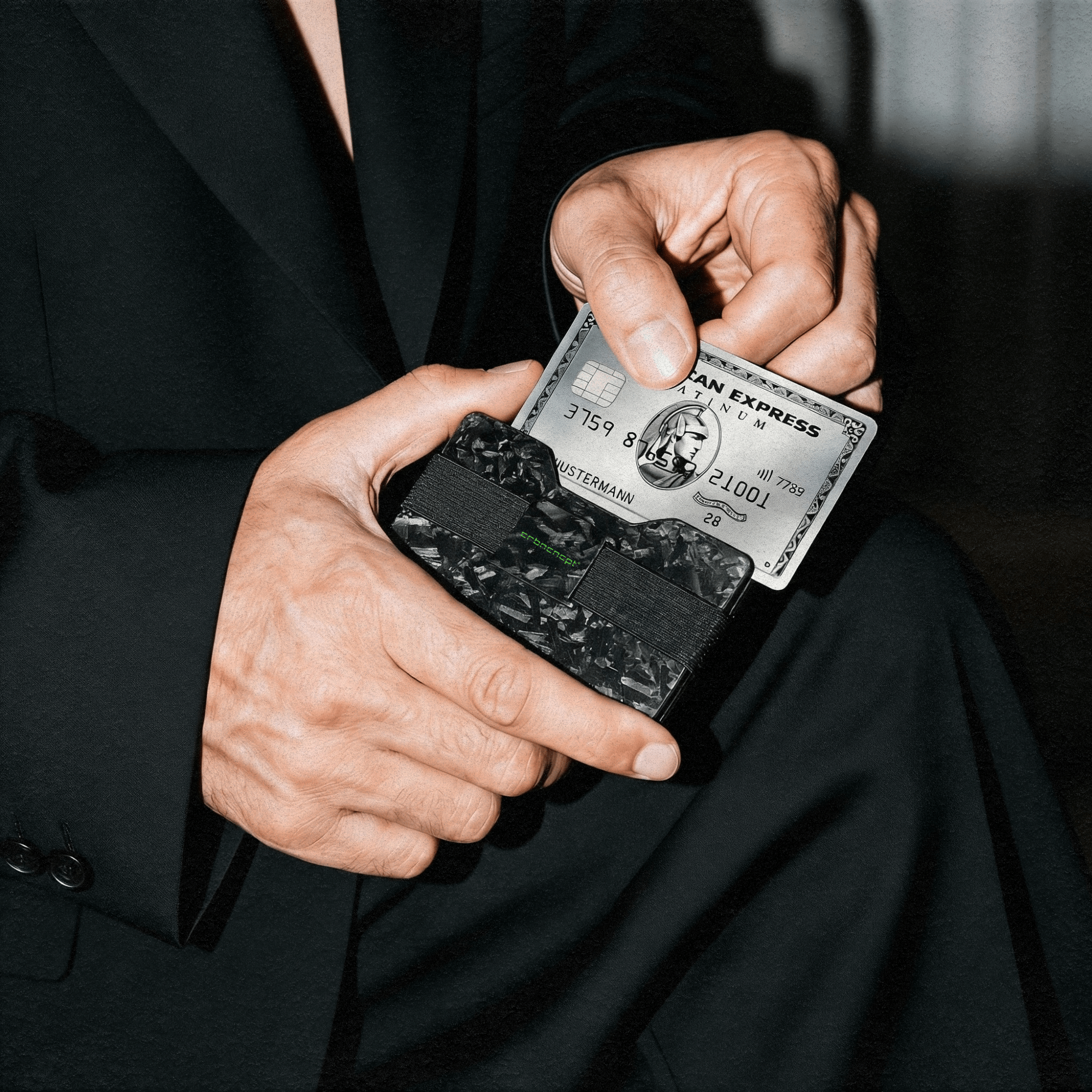 Forged Carbon Kartenetui | Münzfach | Geldband | RFID - CRBNCNCPT