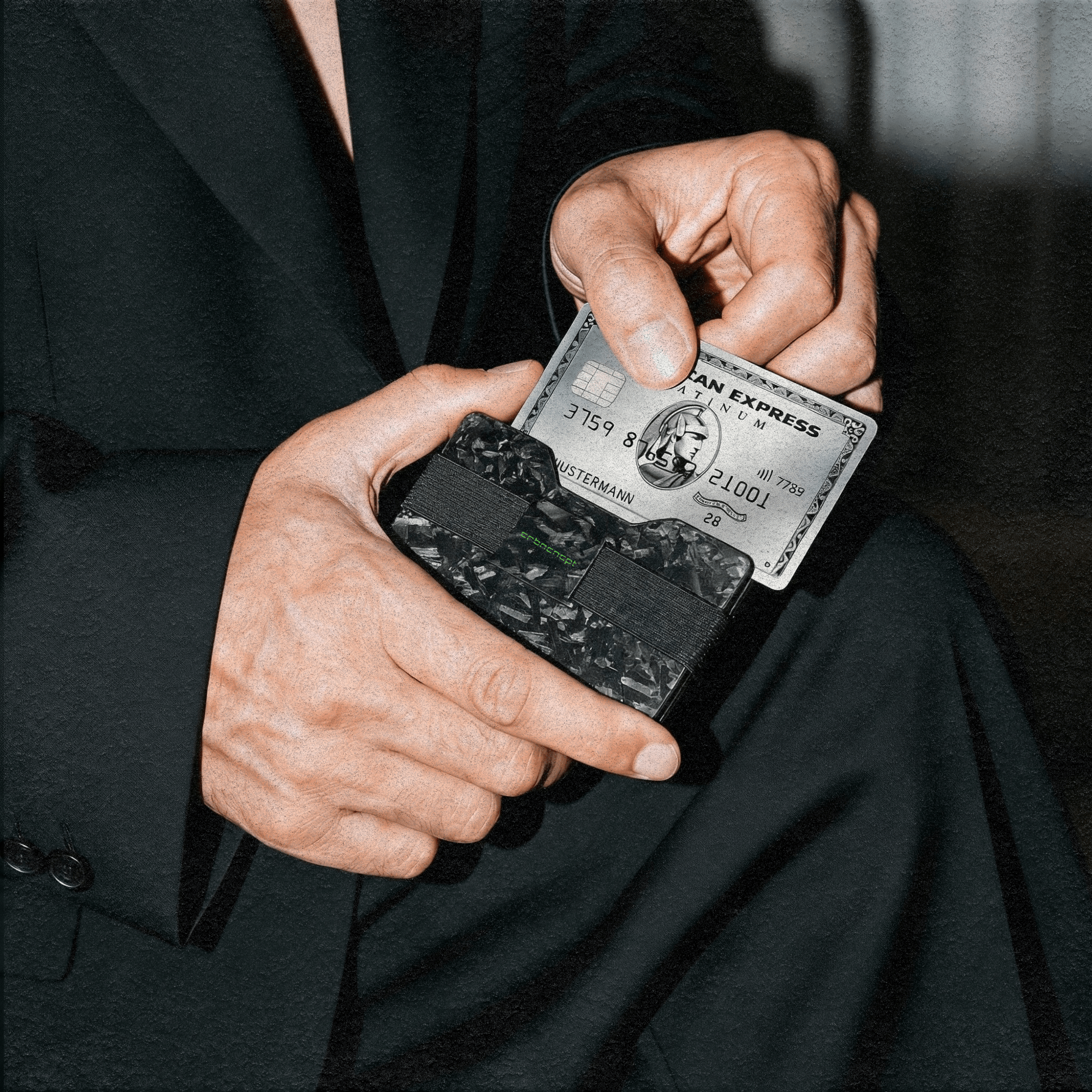 Forged Carbon Kartenetui | Münzfach | Geldband | RFID - CRBNCNCPT